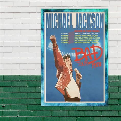 MICHAEL JACKSON BAD Tour Concert Vintage Poster Printerval Japan