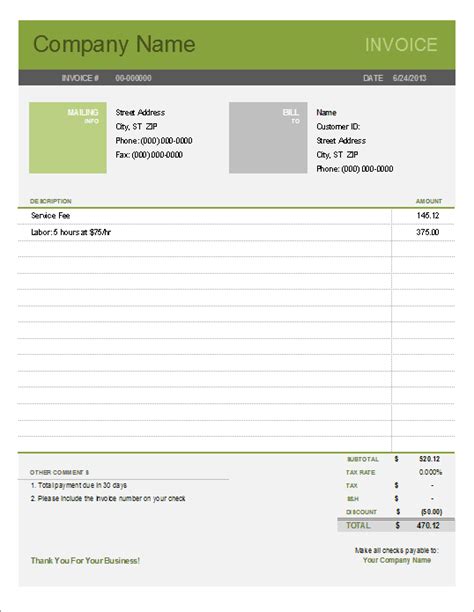 Blank Invoice Templates 18 Free Printable Xlsx Docs Pdf Samples 60480