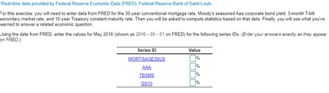 Solved Real Time Data Provided By Federal Reserve Economic