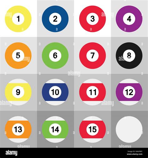 Set Of Billiard Balls Stock Vector Image Art Alamy