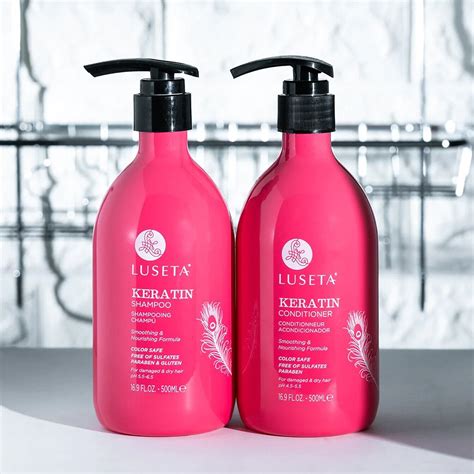 Luseta Keratin Smooth Shampoo Conditioner Set For Straight And Wavy