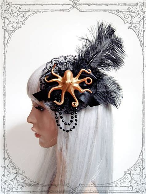 Golden Octopus Fascinator Goth Gothic Steampunk Black Etsy Uk