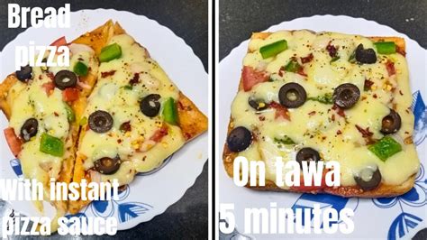 Bread Pizza Recipe Bread Pizza On Tawa Bread Pizza Without Oven