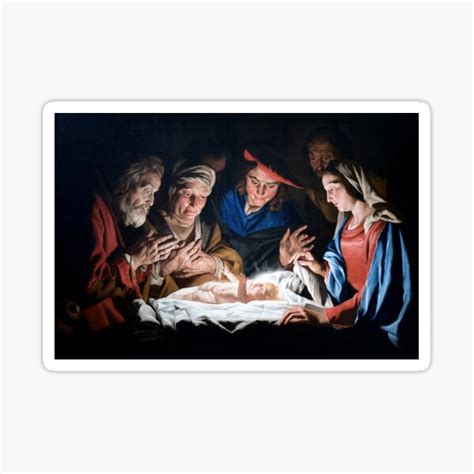 Adoration Of The Shepherds By Matthias Stomer Sticker For Sale By