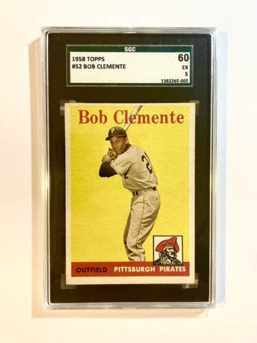 1958 Topps 52 Roberto Bob Clemente Centered SGC 5 60 Pittsburgh