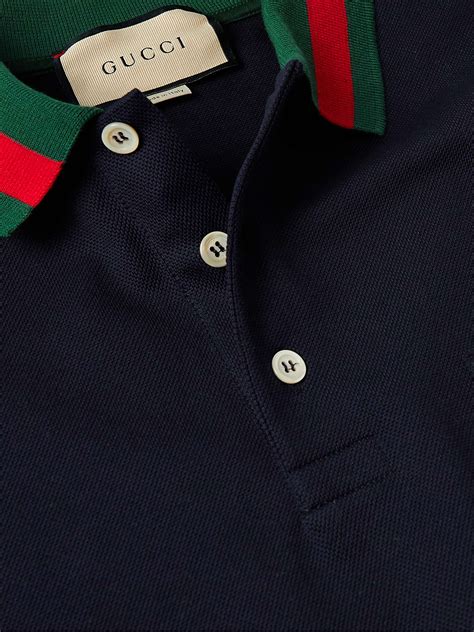 Gucci Logo Embroidered Stretch Cotton Piqué Polo Shirt For Men Mr Porter