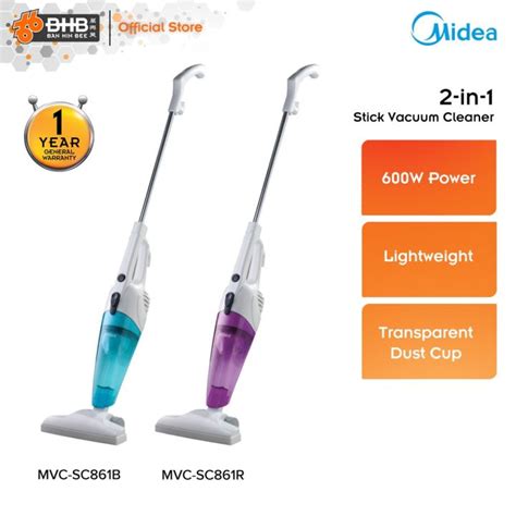 Midea MVC-SC861B / MVC-SC861R 600W 2-in-1 Stick Vacuum Cleaner ...