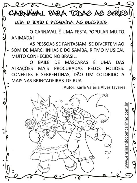 Atividades De Carnaval Para Imprimir Retoedu