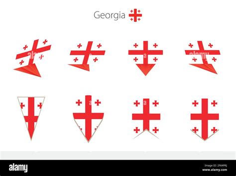 Georgia National Flag Collection Eight Versions Of Georgia Vector