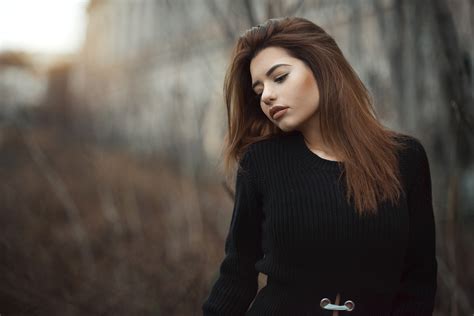 Wallpaper Face Portrait Depth Of Field Women Outdoors X