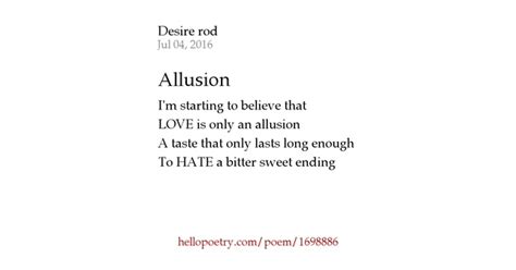 Allusion by Desire rod - Hello Poetry