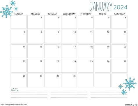 Free Printable January 2024 Calendars