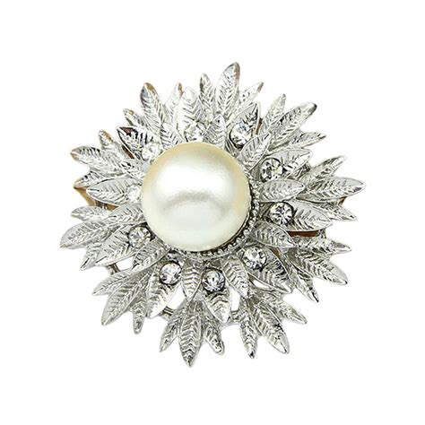 Badge Exquisite Workmanship Comfortable Wearing Women Faux Pearl Flower