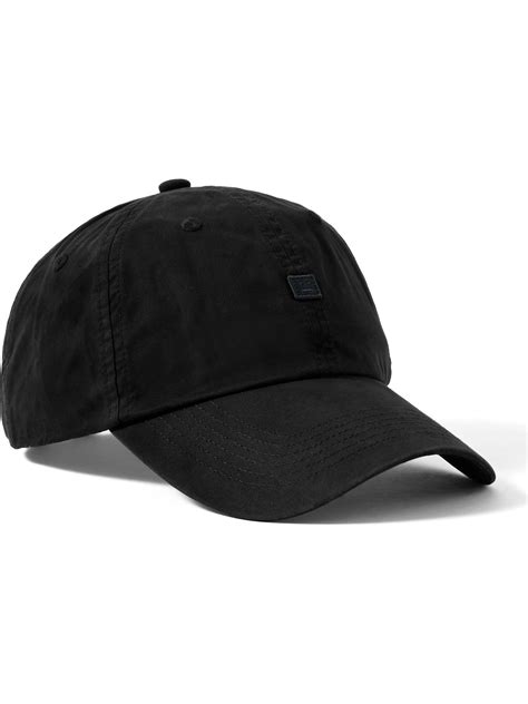 Acne Studios Logo appliquéd Cotton twill Baseball Cap In Black ModeSens