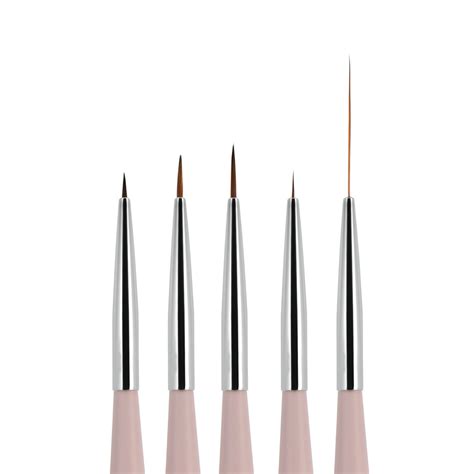 5pcs Nail Art Brush Set With Liners and Striping Brushes, for Thin Fine