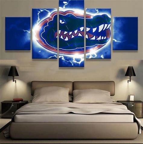 Florida Gators Logo Sport 5 Panel Canvas Art Wall Decor Houston Wall