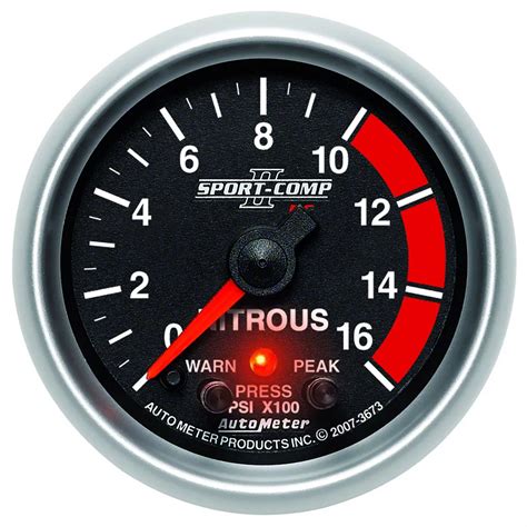 Auto Meter Mustang Sport Comp Ii Series 2 1 16 Inch Nitrous Pressure Gauge 0 1600 Psi Digital