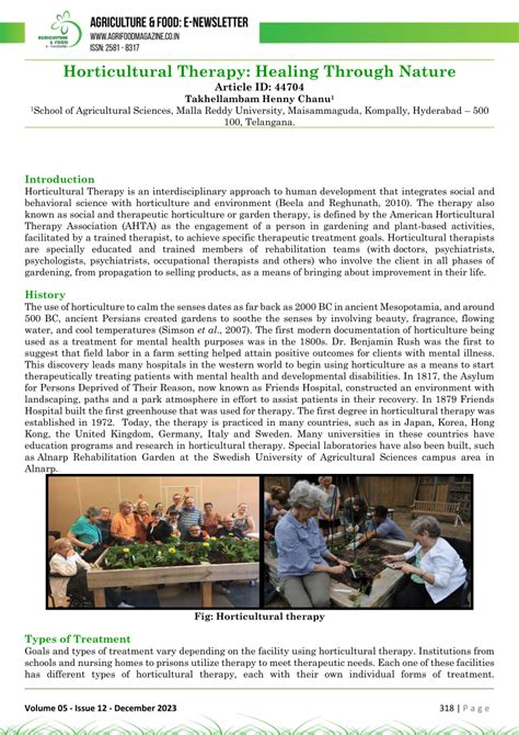 Pdf Horticultural Therapy Healing Through Nature