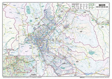 マップルの都市地図 北海道 旭川市表面を印刷販売マップル地図プリント