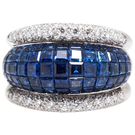 Invisible Set Sapphire Diamond Ring For Sale At Stdibs Invisible