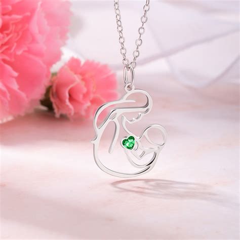 Personalized Mother And Child Necklace Brasssterling Silver 925