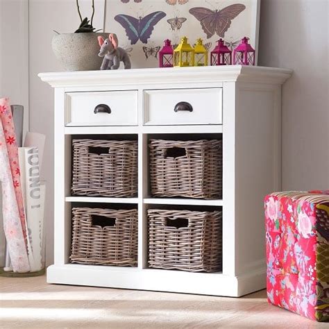 Allthorp Solid Wood Compact Sideboard In White With Drawers