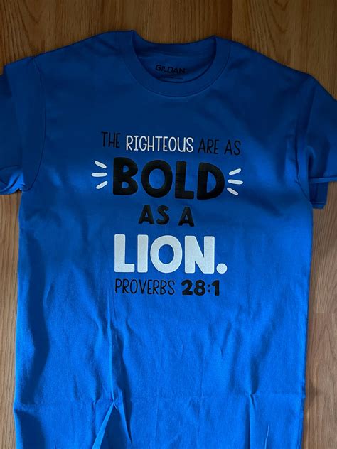 Proverbs 281 T Shirt Etsy