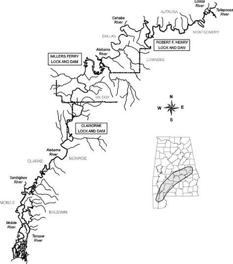 Map of Alabama River, Alabama, USA | Download Scientific Diagram