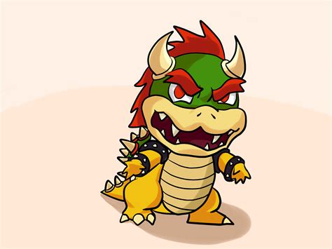 How To Draw Bowser From Mario