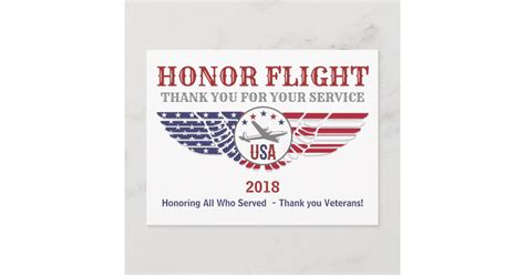 Honor Flight Thank You For Your Service Cards | Zazzle