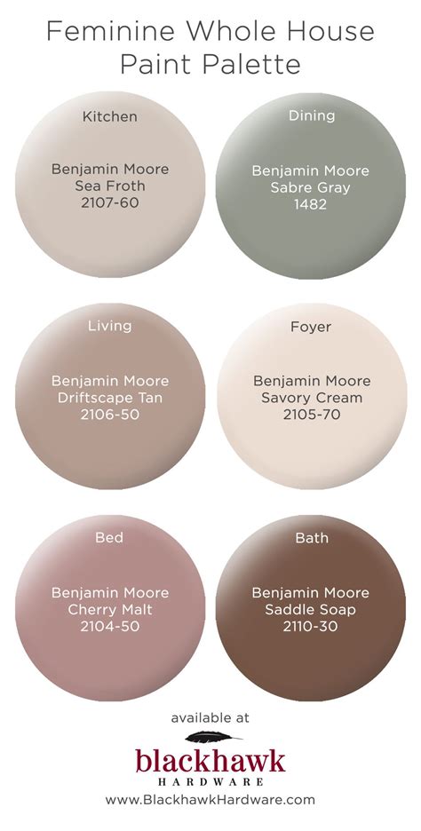 Feminine Whole House Benjamin Moore Paint Pallette Interior Paint