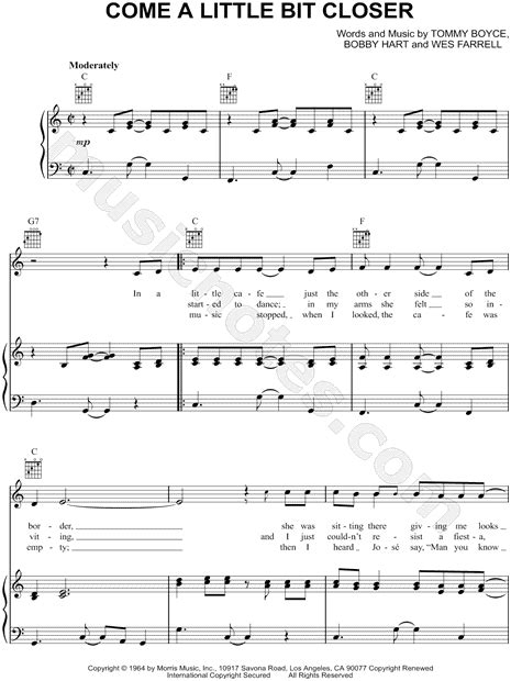 Print And Download Come A Little Bit Closer Sheet Music By Jay And The