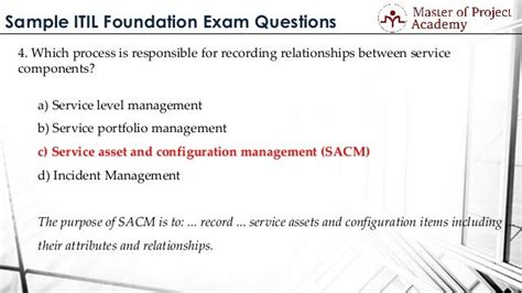 Sample Itil Foundation Exam Questions