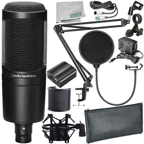 Audio Technica AT2020 Cardioid Condenser Microphone 6PC Bundle