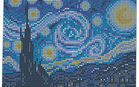 3D Design Attempt At Starry Night Pixel Art Tinkercad