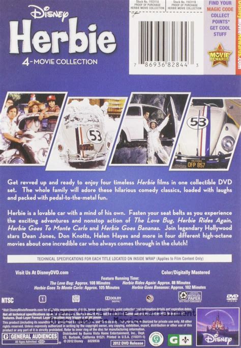 Mua Disney 4 Movie Collection Herbie Love Bug Herbie Goes Bananas Herbie Goes To Monte