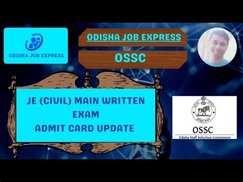 JE CIVIL MAIN WRITTEN EXAM ADMIT CARD UPDATE Diploma Sctevt Ossc