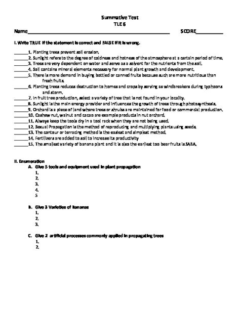 Summative Test Tle 6 PDFCOFFEE