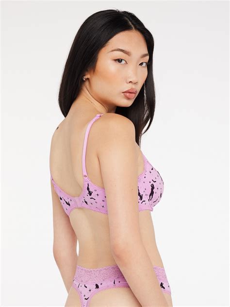 Cotton Essentials Lace Trim Unlined Bra In Pink Savage X Fenty