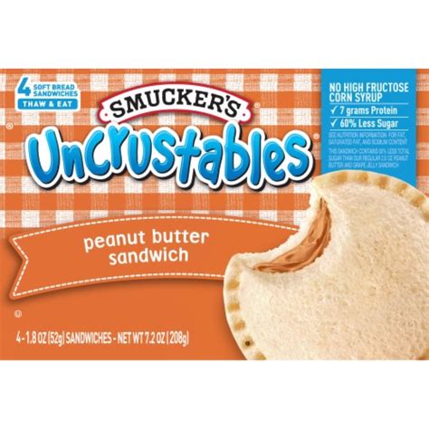 Smuckers Peanut Butter Uncrustables 4 Ct 18 Oz Kroger