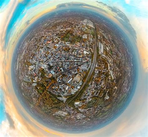 Gelsenkirchen Aus Der Vogelperspektive Fish Eye Perspektive