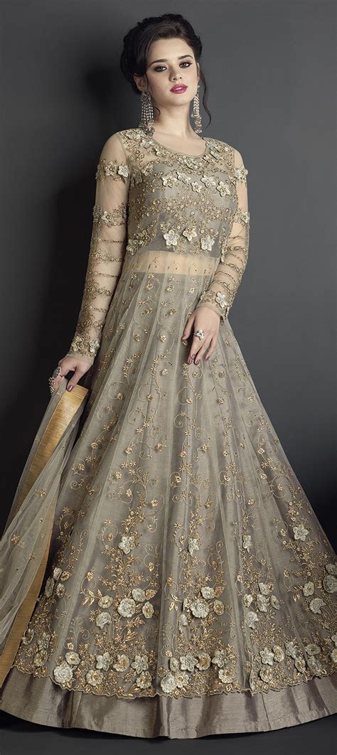 1503719 Black And Grey Color Long Lehenga Choli