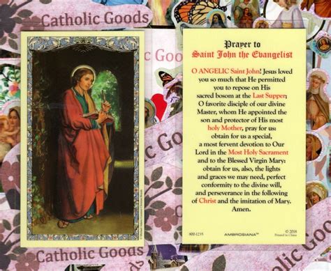 Saint John the Apostle -Prayer to St. John Evangelist - Laminated Holy Card 1235 - Kannada Planet