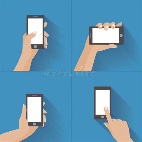 Hand Holding Smartphone With Blank Screen Stock Vector Illustration