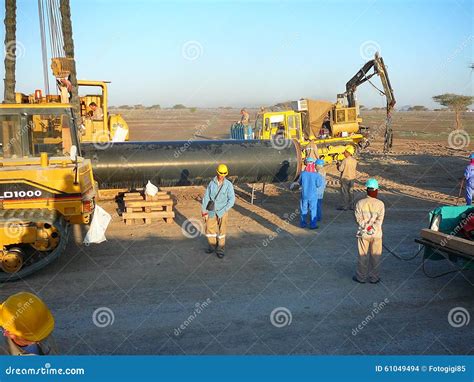 Equipment For Construction Of The Oil Pipeline Editorial Stock Image