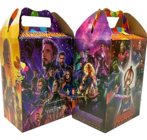 Cajitas Dulceros Fiesta Recuerdo Bolo Compatible Avengers En Venta