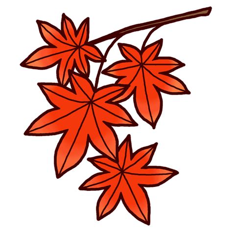 紅葉・もみじカラー秋の無料イラスト季節素材