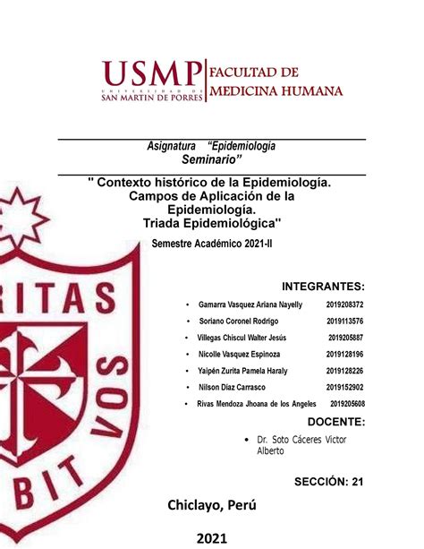 Informe Epidemiolog A Sem Asignatura Epidemiolog A Seminario