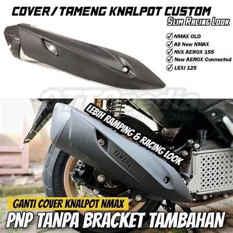 Jual Cover Knalpot Nmax Aerox Slim Racing Look Model Rob Tutup Tameng