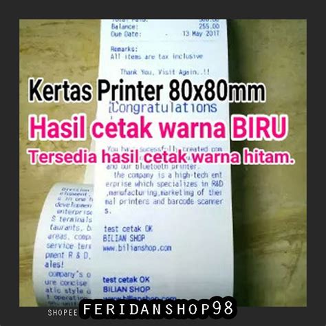 Jual FS981 KERTAS THERMAL KERTAS 80 X ATK 80MM STRUK KASIR HASIL CETAK